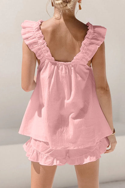 Tank top fashion temperament shorts two-piece set niche casual suit