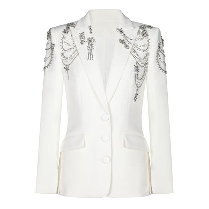 European and American style heavy industry nail bead suit jacket top suit jacket for women