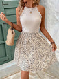 Summer lace patchwork slim fit dress elegant sleeveless mini dress