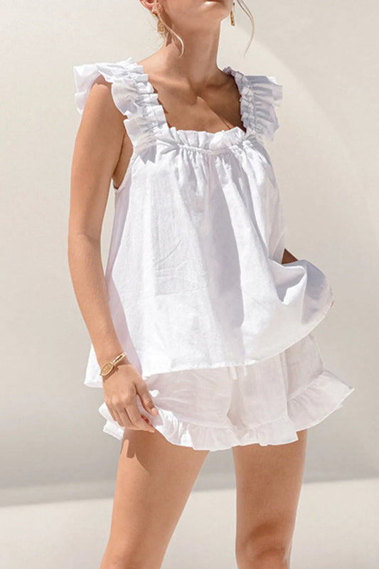 Tank top fashion temperament shorts two-piece set niche casual suit