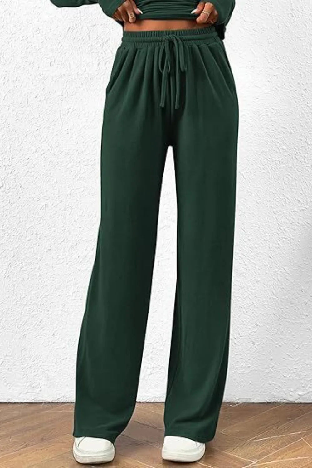 Casual suit asymmetrical long sleeved T-shirt wide leg pants casual sportswear