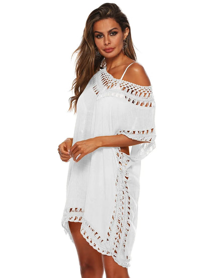 V-neck beach skirt cover hollowed out hand hook beach cover beach skirt