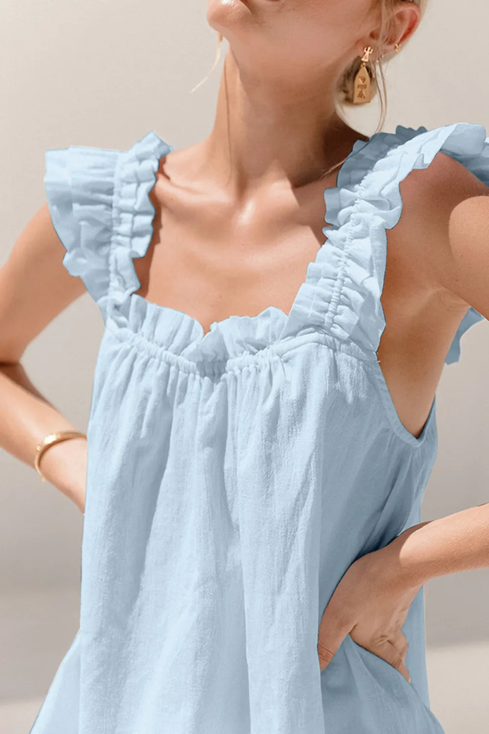 Tank top fashion temperament shorts two-piece set niche casual suit